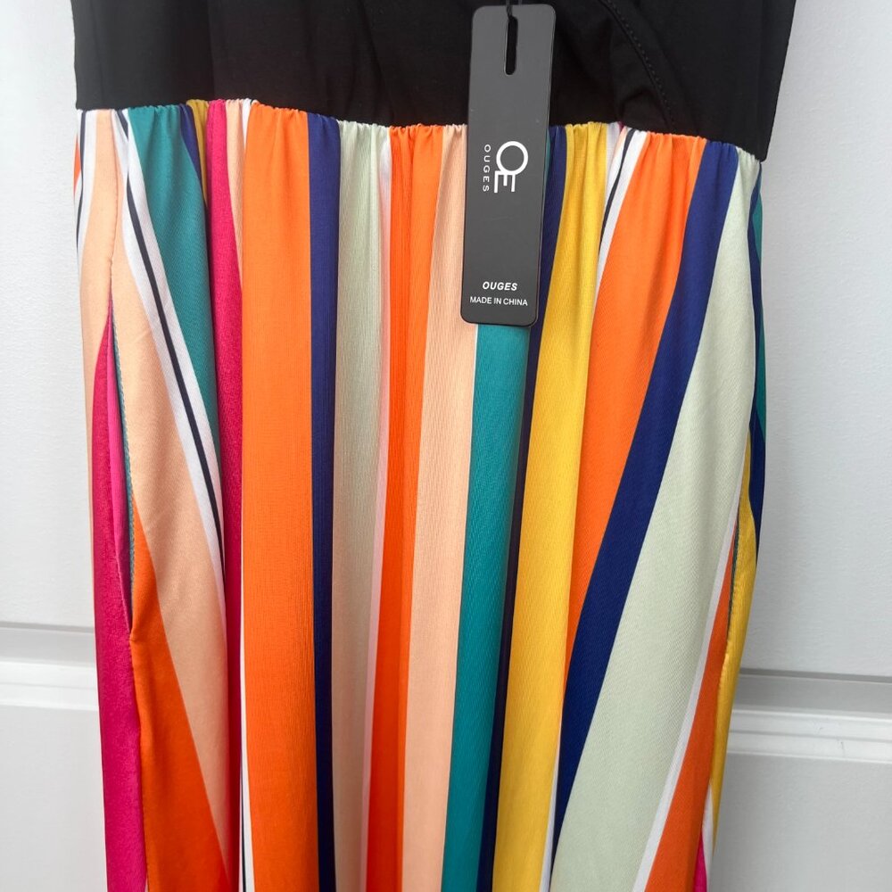 Ouges Women's Maxi Dress Size Med V-Neck Adjustable Spaghetti Strap w/Pockets - Picture 5 of 12